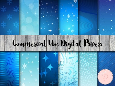 dp114 frozen digital papers winter snowflakes