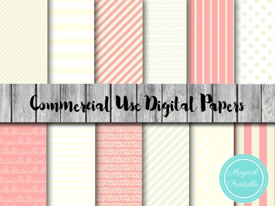 ivory-coral-digital-papers-background