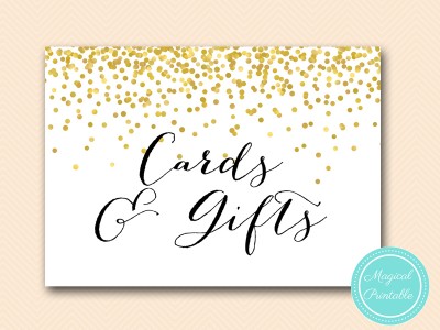 sign-cards-gifts gold confetti bridal shower sign horizontal