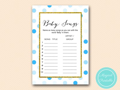 TLC430-B-baby-song-list-boy-blue-dots-baby-shower-game-gold
