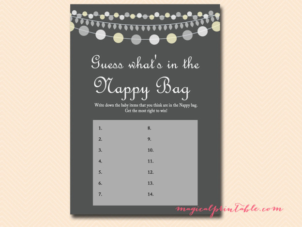 Gray Rustic Baby Shower Game Printables - AUST - Magical Printable