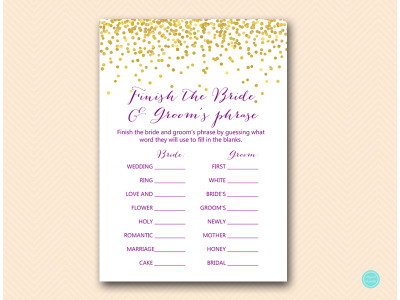 bs84-finish-bride-and-grooms-phrase-purple-gold-bridal-shower-game