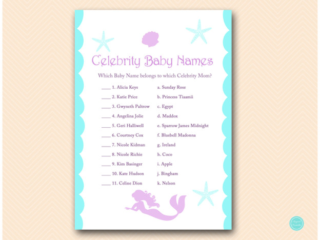 Mermaid Baby Shower Games - Magical Printable