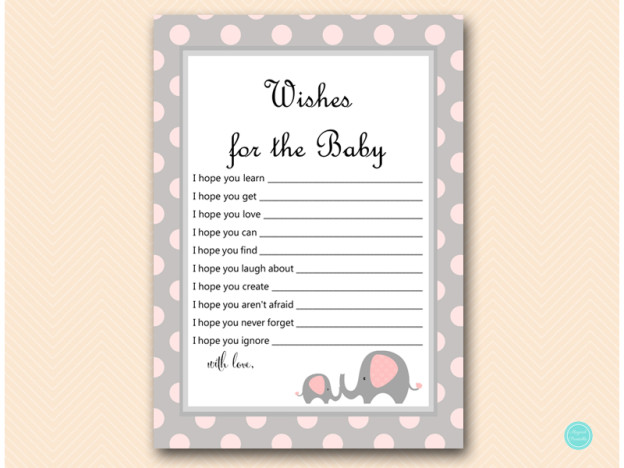 Pink Elephant Baby Shower Game Printable - Magical Printable