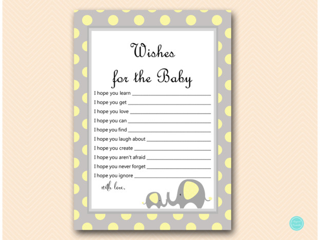 Yellow Elephant Baby Shower Game Package - Magical Printable