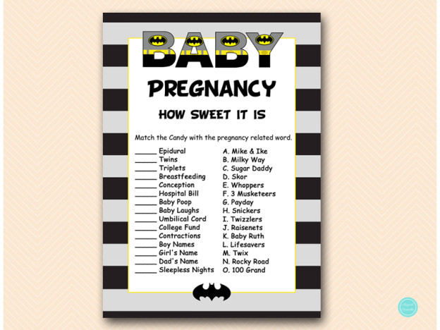 Batman Baby Shower Game Package - Magical Printable