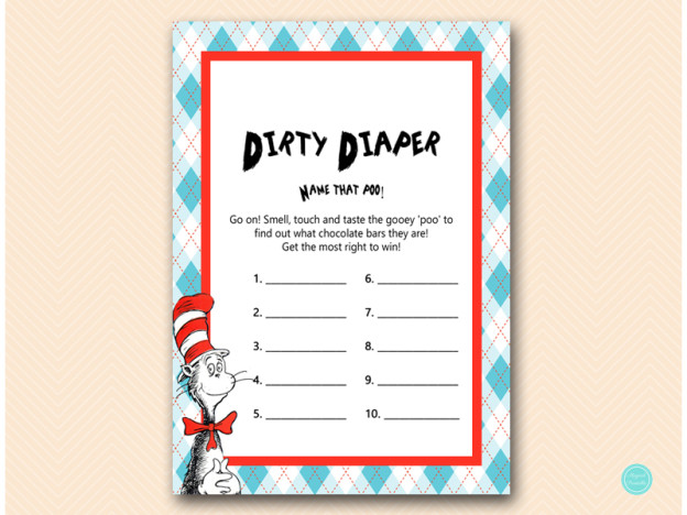 Dr Seuss baby shower games - Magical Printable
