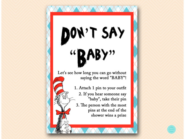 Dr Seuss baby shower games - Magical Printable