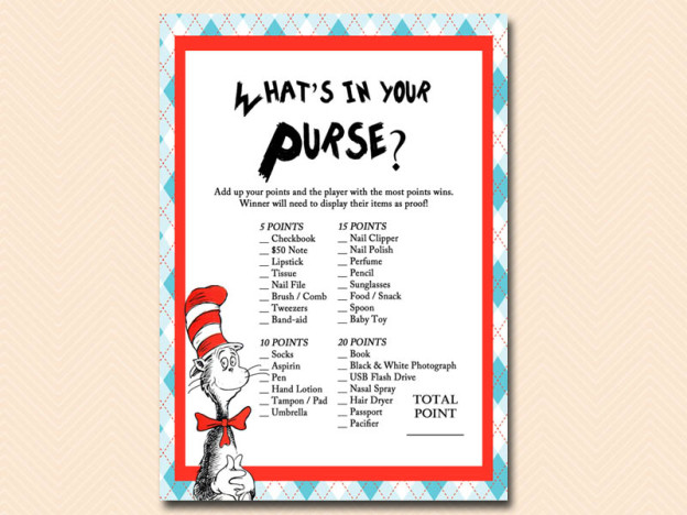 Dr Seuss baby shower games - Magical Printable