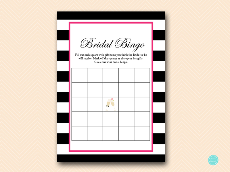Hot Pink, Black Stripes Bridal Shower Games - Kate Spade - Magical ...