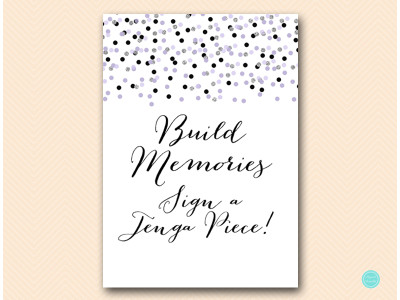 sn496-sign-build-memories-jenga-pieces-lavender-silver-bridal-shower-hens-party