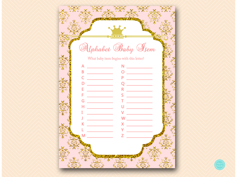 Royal Princess Baby Shower Game Pack - Magical Printable