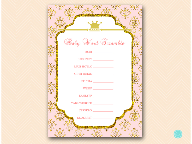 Royal Princess Baby Shower Game Pack - Magical Printable