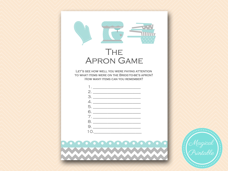 Tiffany Blue Kitchen Bridal Shower Games Magical Printable
