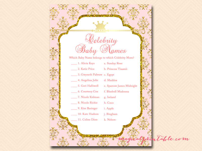 Royal Princess Baby Shower Game Pack - Magical Printable