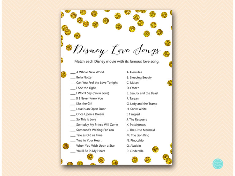 Gold Glitter Bridal Shower Game Package - Magical Printable