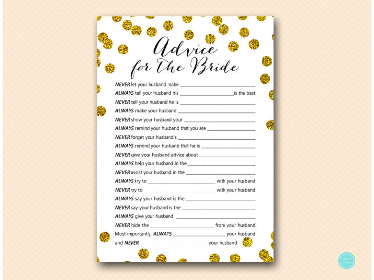 Gold Glitter Bridal Shower Game Package - Magical Printable