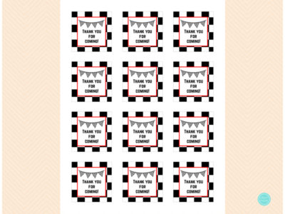 Racing Thank you tags - Magical Printable