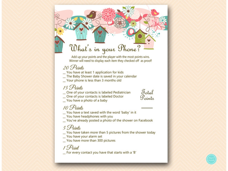 Bird Baby Shower Game Pack - Magical Printable