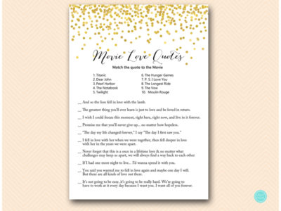 Gold Phone Game, Tradition Quiz, Movies Quotes - Magical Printable