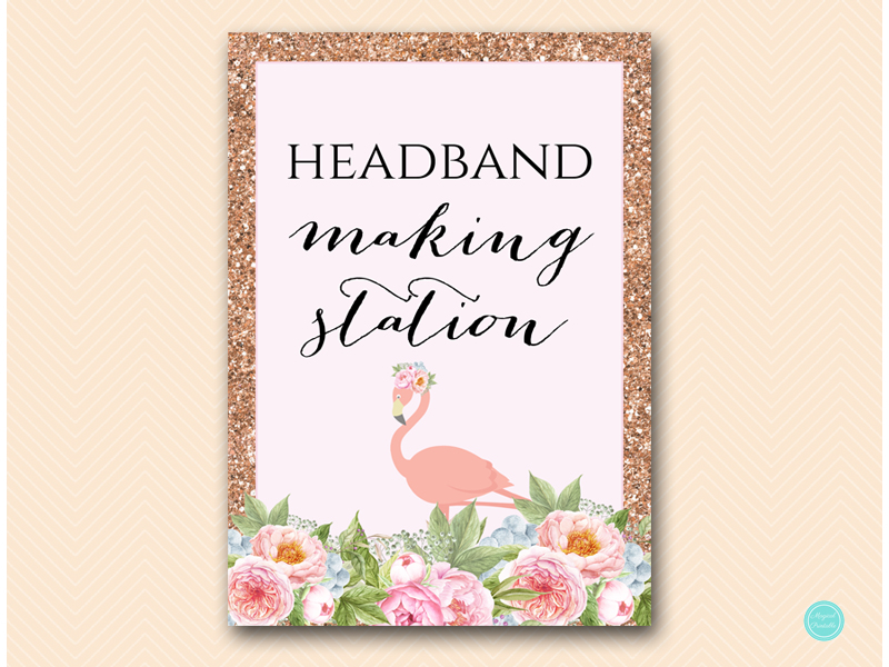 Flamingo Headband Station Sign - Magical Printable