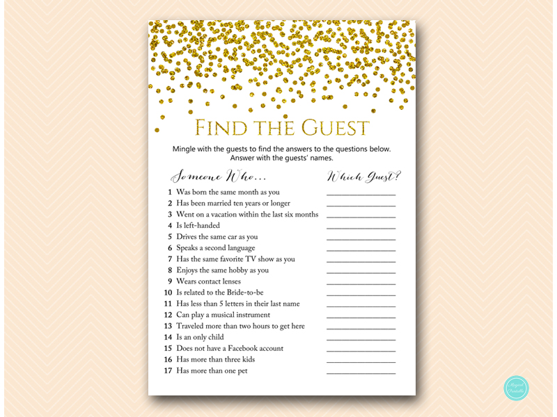 Gold and Glam Bridal Shower Game Package - Magical Printable