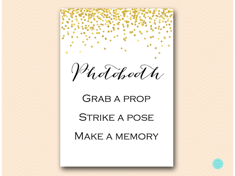 Gold Confetti Sign &amp; Decor Printable - Magical Printable