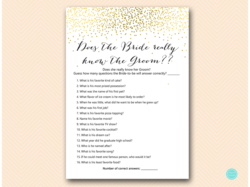 Does the Bride really know the Groom - Magical Printable