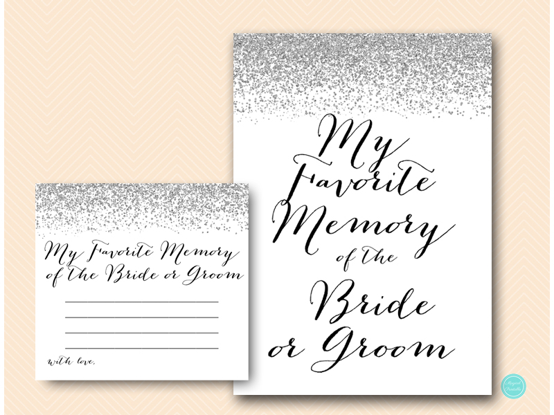 Silver My Favorite Memory of Bride or Groom Couple Shower - Magical ...