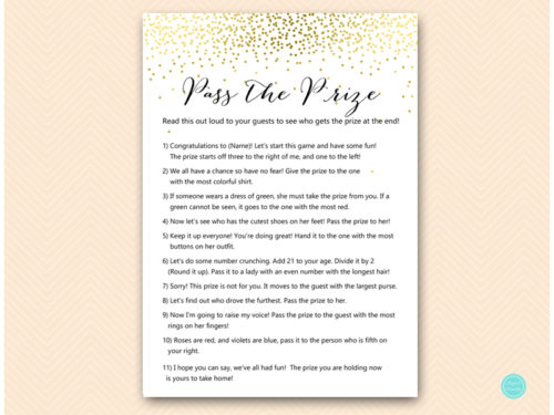 Gold Confetti Baby Shower Game Set - Magical Printable