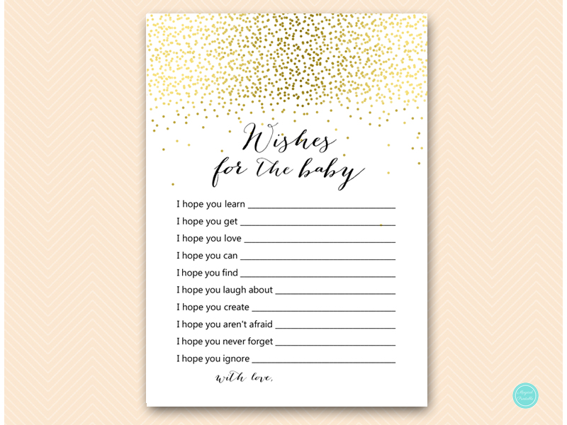 Gold Confetti Baby Shower Game Set - Magical Printable