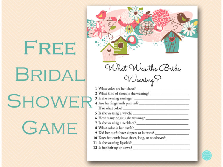 Free What was the Bride Wearing Game - Magical Printable