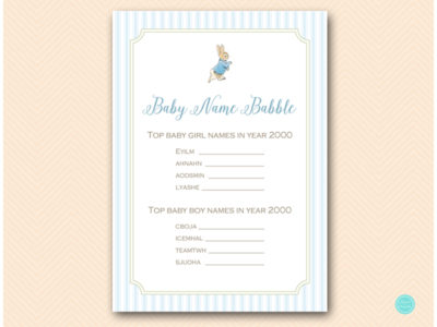 Peter Rabbit Baby Shower Game Pack - Magical Printable