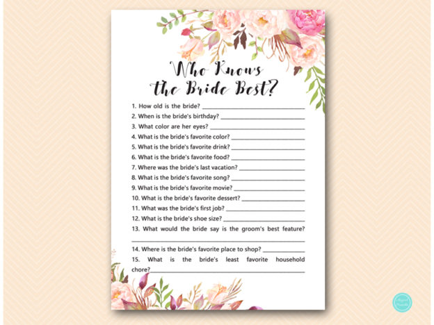 Boho Floral Bridal Shower Signs and Games - Magical Printable