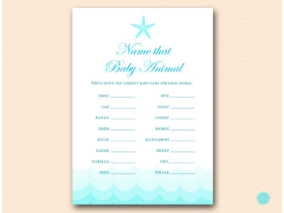 Beach Baby Shower Game Package - Mermaid - Magical Printable