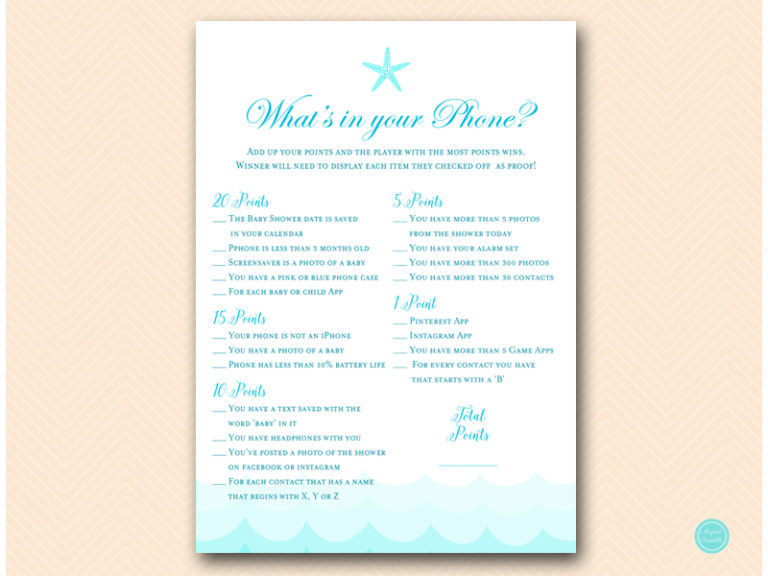 Beach Baby Shower Game Package - Mermaid - Magical Printable