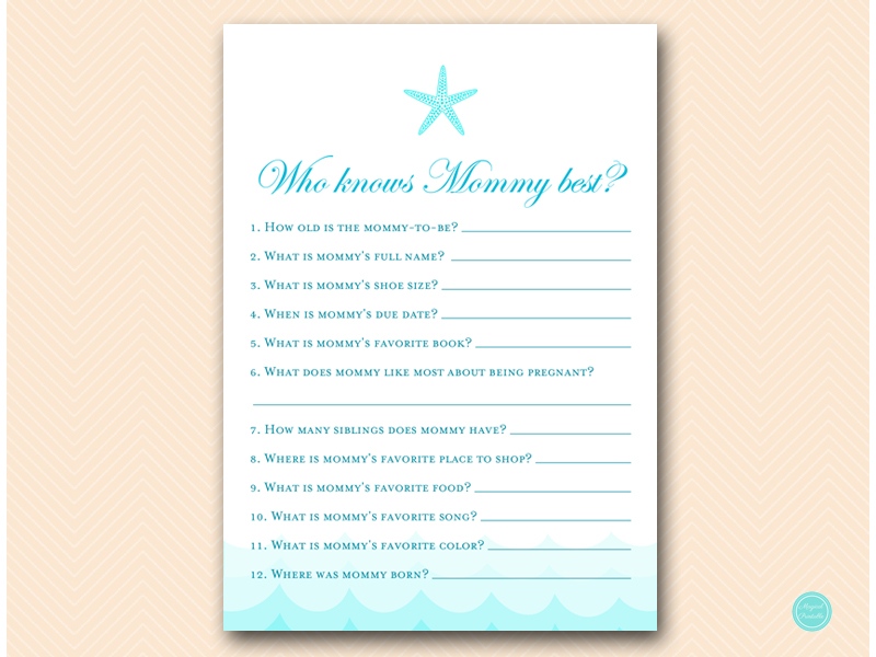 Beach Baby Shower Game Package - Mermaid - Magical Printable