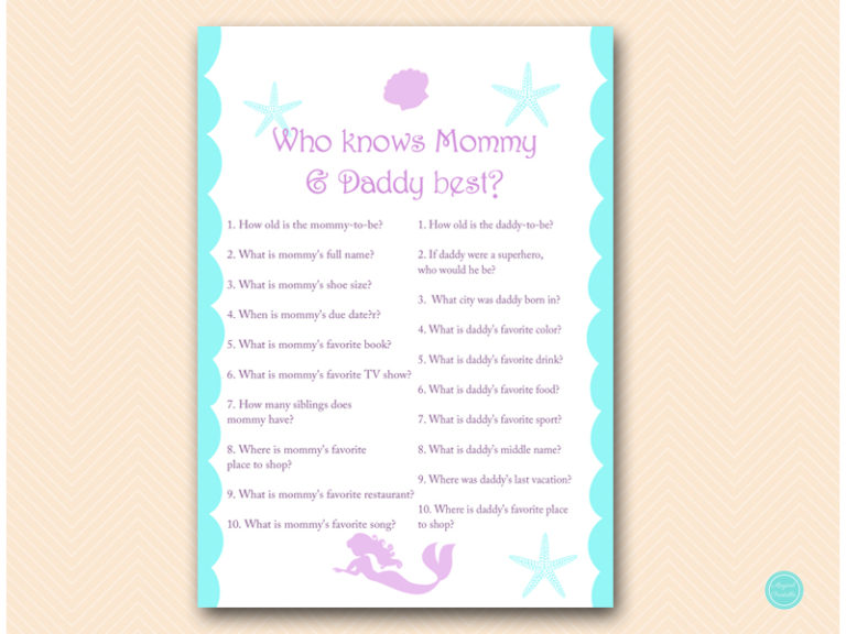 Mermaid Baby Shower Games - Magical Printable