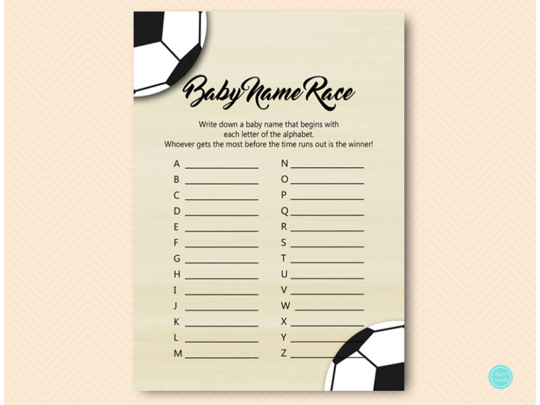 Soccer Baby Shower Game Downloads - Magical Printable