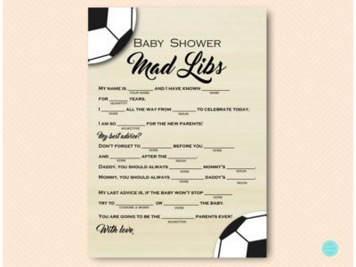 Soccer Baby Shower Game Downloads - Magical Printable