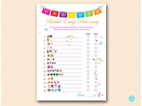 Fiesta Bridal Shower Games, Luau - Magical Printable