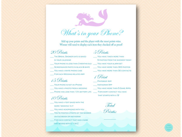 Mermaid Bridal Shower Game Package - Magical Printable