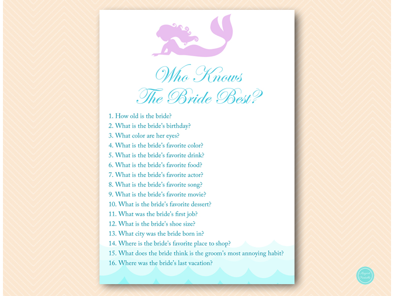 Mermaid Bridal Shower Game Package - Magical Printable