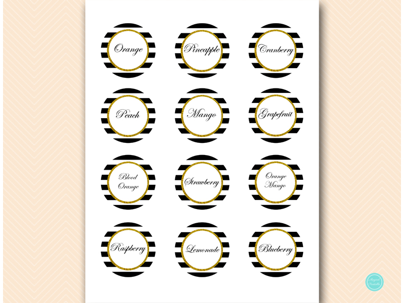 Gold Black Stripe Mimosa Bar &amp; Mom-osa Sign - Magical Printable