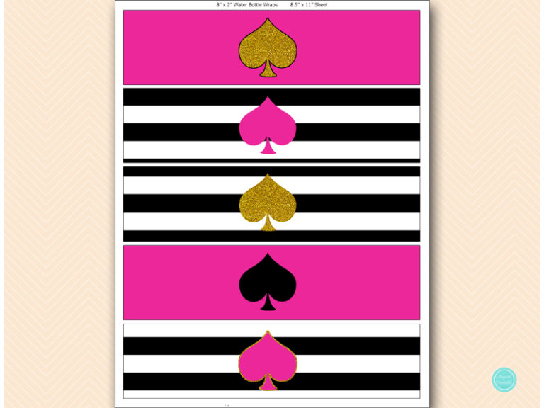Hot Pink &amp; Black Stripes Cupcake Toppers &amp; Water Bottle - Kate Spade ...