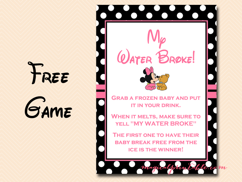 Minnie Mouse Baby Shower Games - Magical Printable