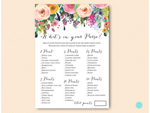 BS138-whats-in-your-purseB-shabby-floral-bridal-shower-games