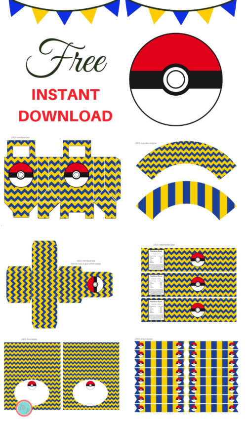 Free Pokemon Party Instant Download Printable