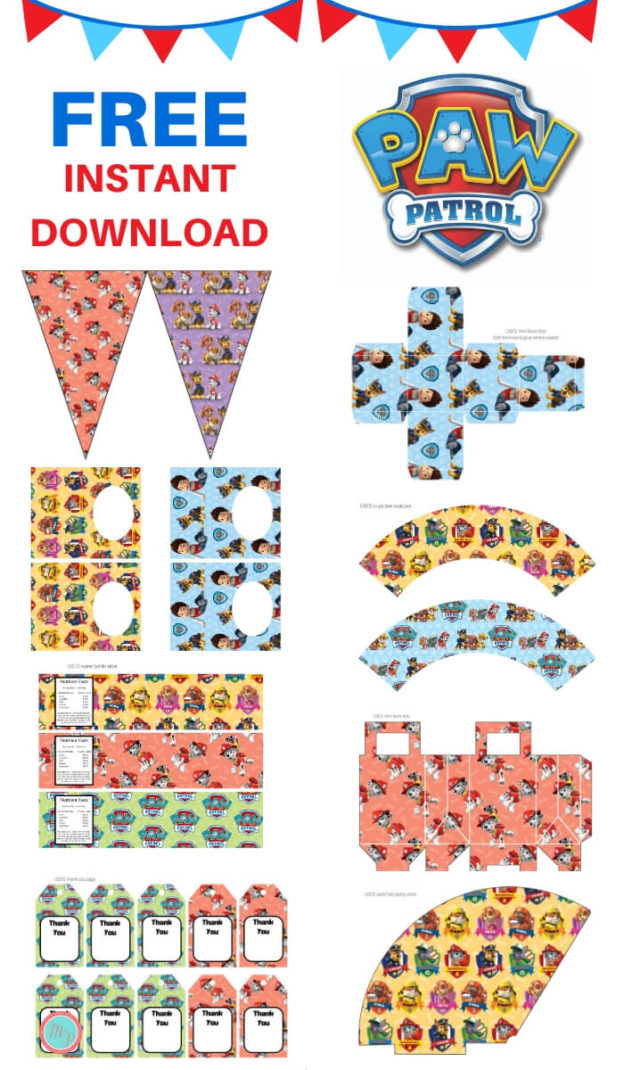 FREE Paw Patrol Party Package - Magical Printable