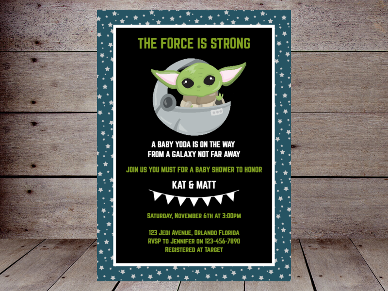 Baby Yoda Invitation Template Free